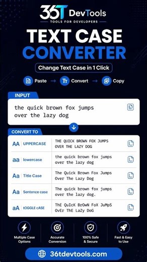 Change Text Case in 1 Click 🔥 Save Time Instantly #asmr #devtools #36tdevtools