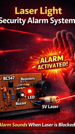 How to make a Laser Light Security Alarm System | Simple DIY Electronic Project Using BC547 #alarm