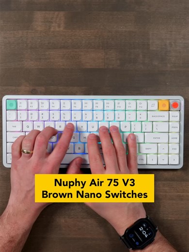 Nuphy Air 75 V3 Keyboard Typing Sound Test with Brown Nano Switches