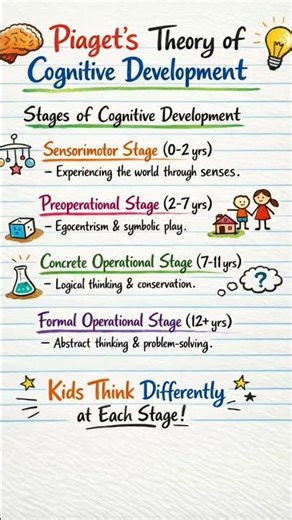 Piaget's Theory of Cognitive Development || Shorts