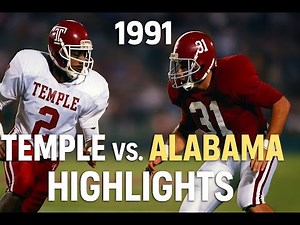 1991 Temple vs. #20 Alabama Highlights