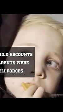 Palestinian child, Faisal Al-Khalidi, recounts the moment Israeli forces killed his parents