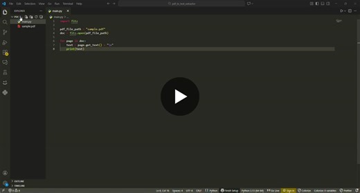 I made very simple pdf extractor using python fitz PyMuPDF with 6 lines😊 GitHub Link 🔗: https://lnkd.in/g4ztuEJY | Herman. E.