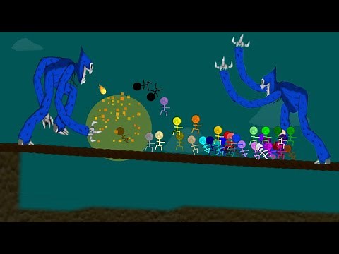 Algodoo Stickman Run Escape From Scary Huggy Wuggy - Poppy Playtime - Survival Algodoo marble race