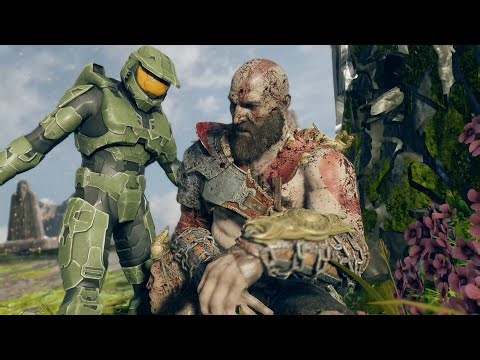 Master Chief vs Kratos Round 2 god of war mod