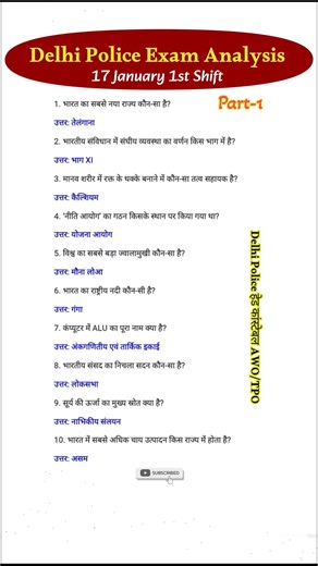 Delhi Police Exam Analysis 1st Shift 17 January $ Today Dp Exam Analysis #delhipoliceexam #dpexam