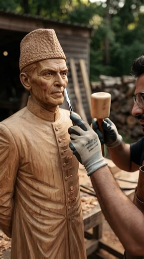 Master Wood Carving – Making a Life-Size Wooden Statue of Muhammad Ali Jinnah | Full Process