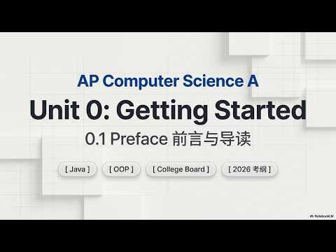 AP CSA Unit 1 前言与导读 | Preface & Introduction (2026)