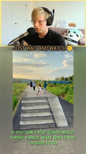 Draw a staircase on the road, what will passersby's reactions be? #art #ytshorts