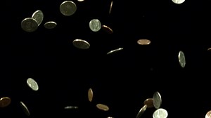 Slow Motion Falling Coins 3 Stock Footage SBV-300146240 - Storyblocks