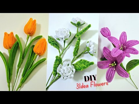 DIY Pipe Cleaner Flowers: 3 Stunning Floral Crafts Tutorial