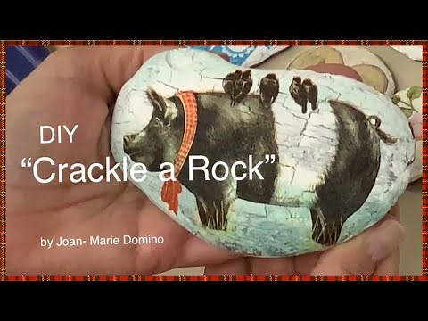 Crackle on Rocks! | It’s an EASY DIY | How to Decoupage a rock too | Joan-Marie Domino