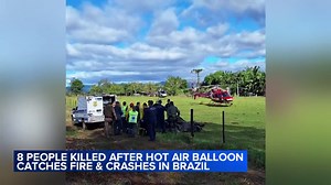 At least 8 killed, 13 injured after hot-air balloon catches fire, falls from sky in Brazil