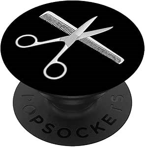 Barber Scissor and Comb I Hairstyle Hair Cut Gift Idea PopSockets PopGrip: Swappable Grip for Phones & Tablets