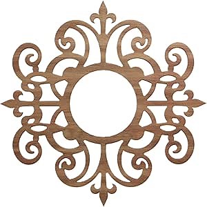 Ekena Millwork 24"OD x 7 3/4"ID x 1/4"T Dijon Wood Fretwork Pierced Ceiling Medallion, Walnut