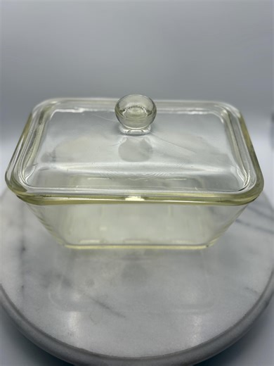 Vintage Yellow Glasbake Refrigerator Dish With Lid, 8” - Etsy