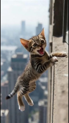 “A Tiny Kitten Hanging Outside a Window… One Brave Move Saved His Life 🥺🐾” #kittenrescue #cat