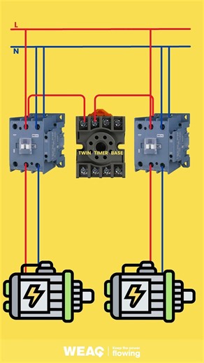 Dual Timer Magnetic Contactor Motor Control.