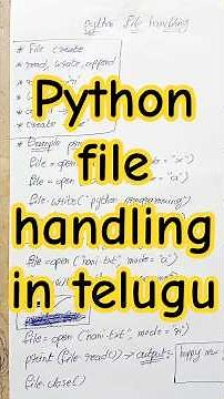 python file handling in telugu #fyp #youtubeshorts #shorts #education #tutorial #reels #viral