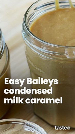 Made with just two ingredients, this Baileys caramel couldn’t be any easier! All you have to do is bake sweetened condensed milk and stir. Pour it over ice-cream, swirl into brownies or drizzle on pancakes for a luxurious treat. If you’d like this recipe, Google ‘Taste Easy Baileys condensed milk caramel’. #caramelsauce #dessert #dessertrecipes #condensedmilkrecipe #condensedmilkcaramel #baileysrecipe | Taste.com.au