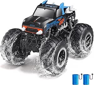 Threeking 1:16 Waterproof Monster Truck Toys RC Cars Amphibious Remote Control Car Trucks 4WD All Terrain Off-Road Pickup Toy for 6 7 8 9 10 11 12 Year Old Boys Girls Kids Gifts Presents