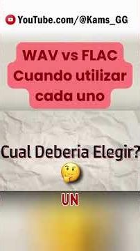 WAV Vs FLAC Cuando utilizar cada uno #musica #audio #sonido #daw #musicproducer #homestudio #shorts
