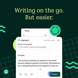 Grammarly is on the go! Our generative AI is now available on iOS, so you can write better and faster in the apps you already use. Get started on your phone today 📲 https://gram.ly/4al4zgQ | Grammarly