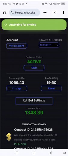 Automate your deriv binary trading with the new Artificial Intelligence trading software#binaryoptions #ai #artificialintelligence #deriv #binarystrategy #binarystrategies #fypシ゚viral #foryoupage #AutomatedBots #CapCut