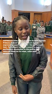 APPRECIATION| Head girl from Rudolf Ngondo Primary School in Kavango East region expressing appreciation for the parliament tour. Parliament tours are meant to make parliament accessible to the public and educate them on its roles, rules and structures. | Parliament of the Republic of Namibia