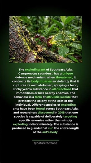 This Ant Explodes Its Own Body to Spray Poison on Enemies and Save the Colony