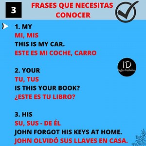 45K views · 5.8K reactions | ❤HelloVeamos los pronombres posesivos❤Let's see the Possessive pronouns❤ Sigue aprendiendo ‍frases y expresiones que te ayudaran muchísimo a practicar y mejorar tu inglésNunca te rindas, te lo debes! ❤❤❤❤ #usefulphrases #cursodeingles #aprendeingles #teacherenglish #profdeingles #enseñoingles #aprendoingles | Inglés Definitivo | Facebook