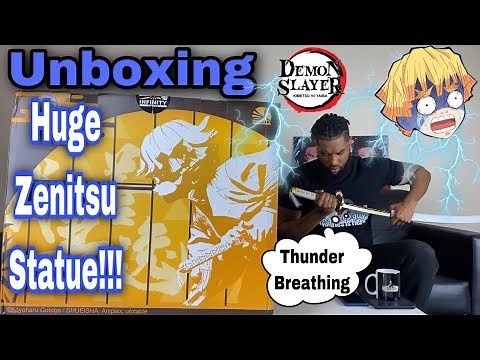 Unboxing! HUGE Zenitsu Statue with LIGHT Up Features | Demon Slayer | 1/4 Scale By Infinity Studio