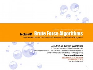 Brute Force Algorithms - SlideServe