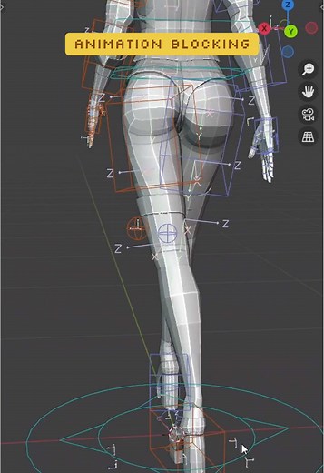 Walking on Heels: Animation Blocking in Blender