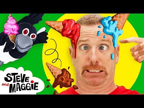 Chocolate Ice Cream Pizza Story for Kids with Steve and Maggie | Maggie loves ice cream!
