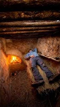 Building a Hidden Dugout Beneath a Tree Stump | A Warm Secret Bushcraft Survival Shelter #shorts #1