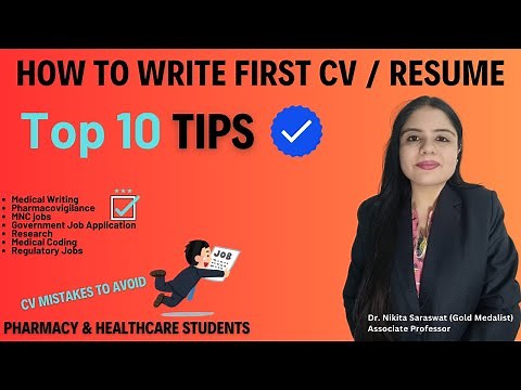 Resume for FRESHERS | What to in your CV for Jobs in Pharmacy? | Pharma & Healthcare CV Tips