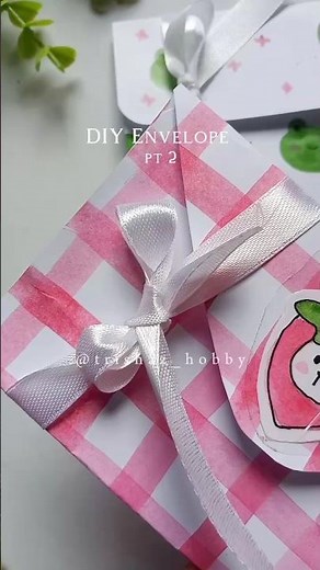 Cute handmade envelope ideas🍓🎀. #viral #watercolor #envelope #coquette #diy
