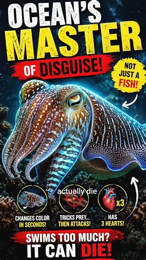 The Oceans Master of Disguise 😳 | Cuttlefish Secrets #facts #wildlifefacts