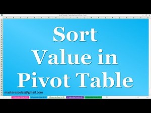 How to Sort Value Smallest to Largest in Pivot Table in MS Excel 2016