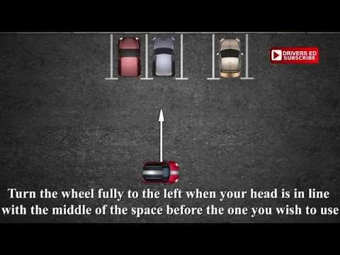 How to park, driving into a parking space, bay parking. Tutorial,