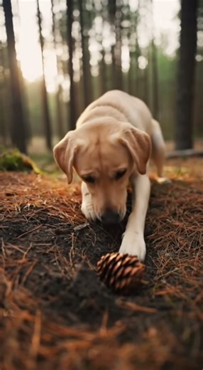 What on earth did the Labrador dig up? It even got spooked!