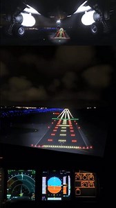 Pilot's View Smooth Crosswind Landing in Greece With Night View #pov #aviation #airplane #airport