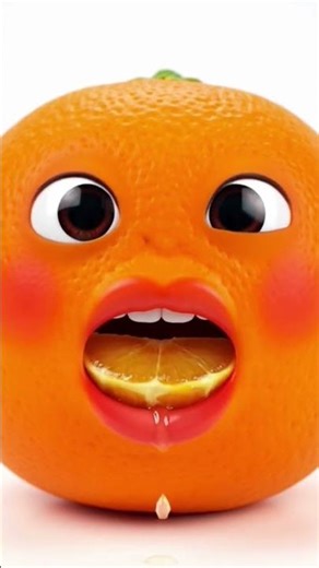 ASMR annoying orange eating orange with fun #eating #orenge#talking#food#blackeyes #cute