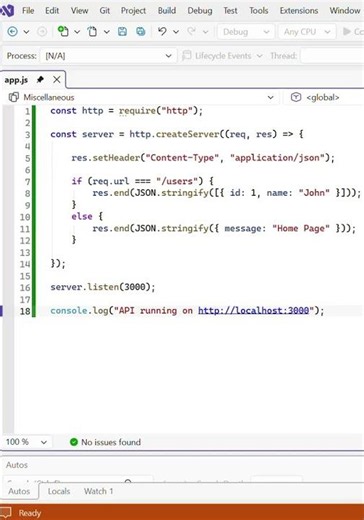 Simple REST API Node js http module