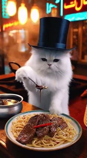 A Persian Cat is Cooking Masala Dosa