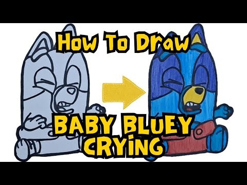 How To Draw Cute Baby Bluey Crying 🐶 | Easy Step-by-Step Drawing 🎨