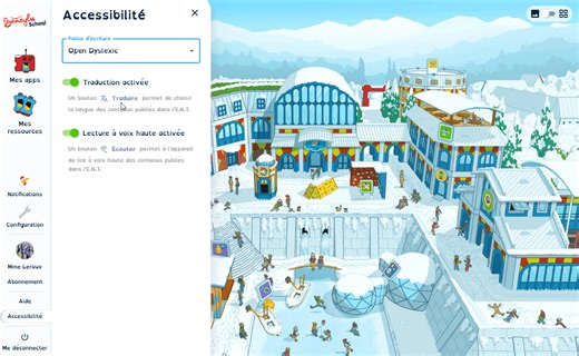 👅🐣✨ Nouveauté dans Beneylu School – L'accessibilité renforcée ! Vous pouvez maintenant changer la police d'écriture de Beneylu School, activer la traduction et la lecture à voix haute, directement depuis l'onglet "Accessibilité" de votre E.N.T. De nouvelles fonctionnalités arriveront tout au long de l'année scolaire. | Beneylu