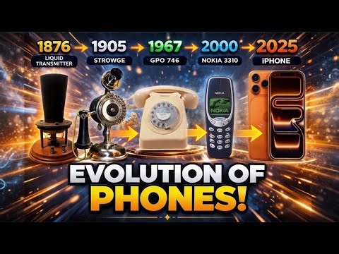 “The EVOLUTION of Phones: From 1876 to 2025 – A Technological Journey!”😱