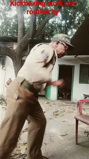 Kickboxing workout routine 💪🔥Police style fitness training aur powerful moves 😎